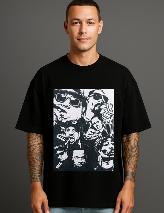 Atraye Black AMP Oversize T shirt