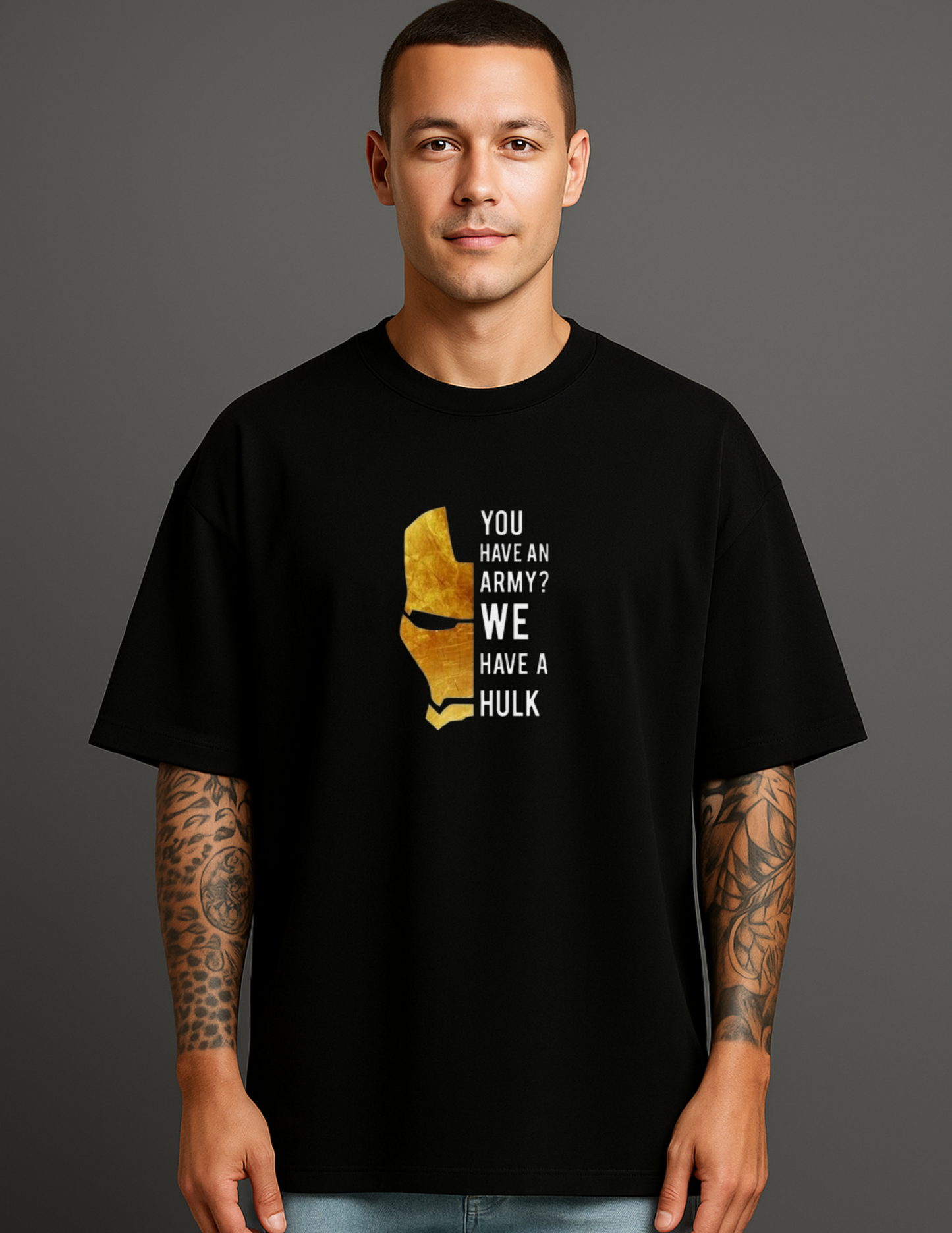 Atraye  Power Mindset Superhero Oversize Tee