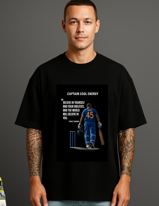 Atraye Blue Jersey Heart Oversized Tee