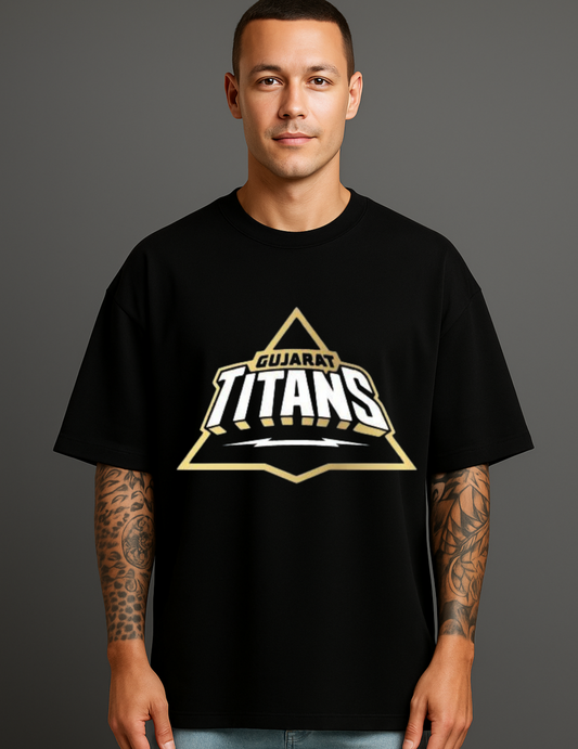 Atraye Titan Mode – Gujarat Logo Oversized Tee