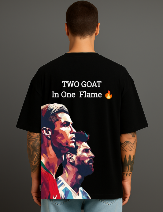 Atraye Two Goat In One Flame  Oversize Tee